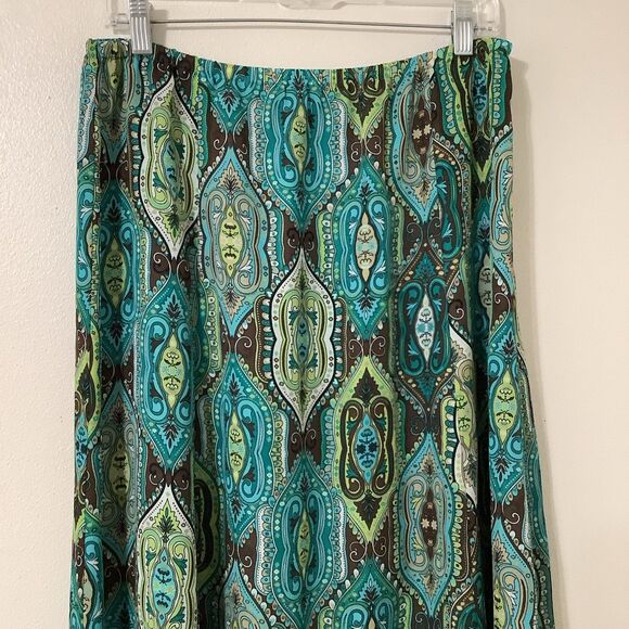 Vintage Y2K 2000s Blue Green Fairycore Bohemian Boho Fairy Grunge Maxi Skirt 14 - Picture 2 of 7
